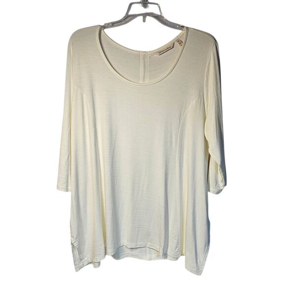 Soft Surroundings Cream 3/4 Sleeve Tunic with Back Zipper Size PXL - Picture 1 of 8
